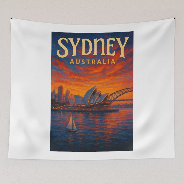 Item preview, Sydney Harbour Sunset with Opera House and Bridge designed and sold by Aryabek.
