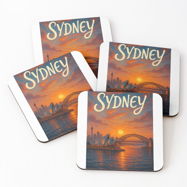 Item preview, Sydney Australia Sunset with Opera House and Harbour Bridge designed and sold by Aryabek.