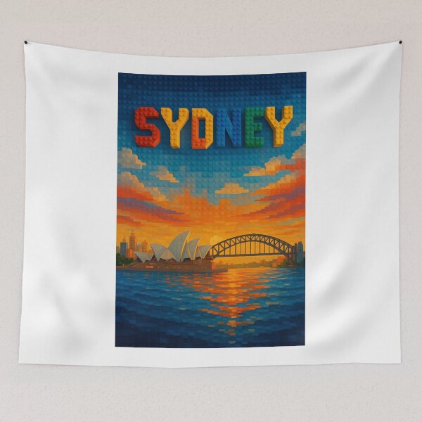 Item preview, Lego-Inspired Sydney Harbour with Opera House and Bridge designed and sold by Aryabek.
