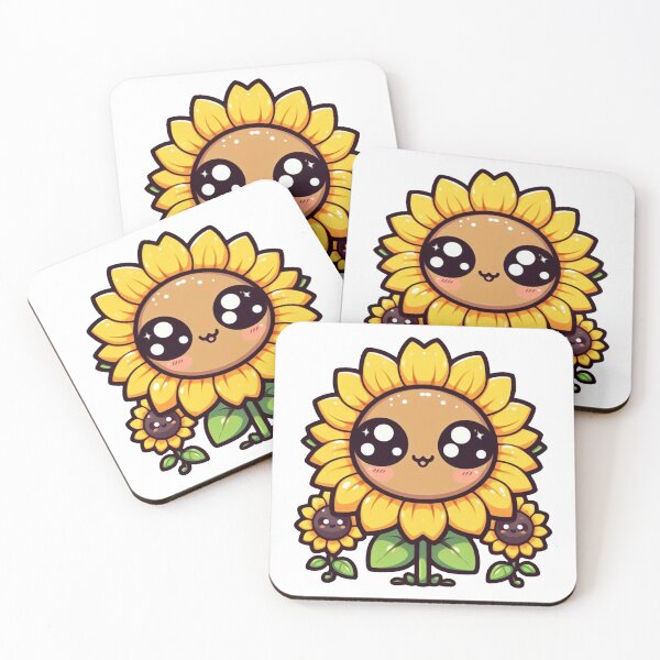 Item preview, Cute Kawaii Smiling Sunflower – Adorable Happy Flower Art designed and sold by SketchOnScreen.