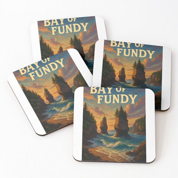 Item preview, Bay of Fundy Sea Stacks with Sunset and Ocean Tides designed and sold by Aryabek.