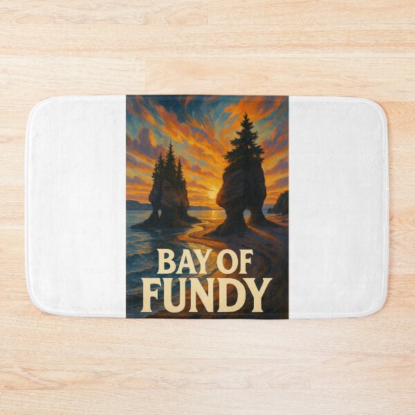 Item preview, Sunset at Bay of Fundy with Tide Sculpted Sea Stacks designed and sold by Aryabek.