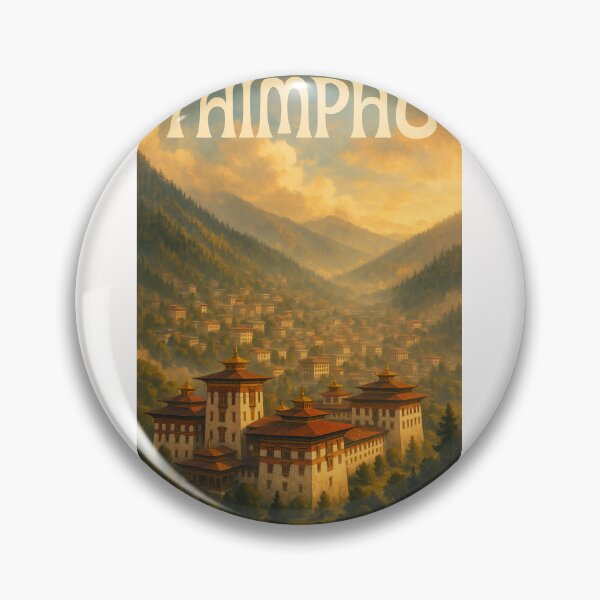 Item preview,  Thimphu, Bhutan – Tashichho Dzong and Cityscape in Morning Haze designed and sold by Places On Earth.
