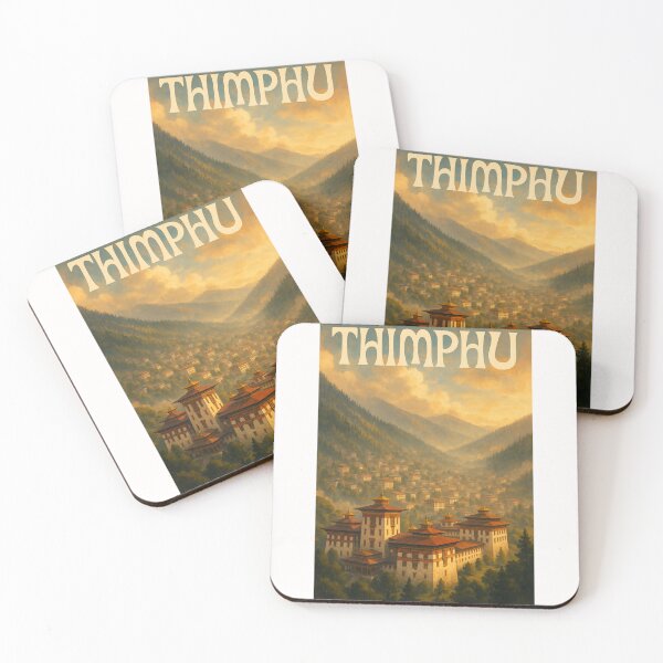 Item preview,  Thimphu, Bhutan – Tashichho Dzong and Cityscape in Morning Haze designed and sold by Places On Earth.