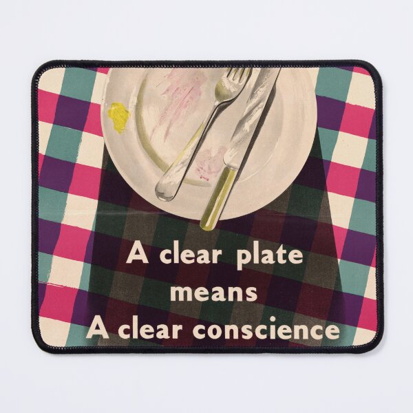 Item preview, Vintage WWII Poster | Resource Conservation & Waste Reduction | Clear Plate Means Clear Conscience | Mid-20th Century Artv designed and sold by artofuniverse.