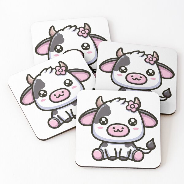 Item preview, Cute Kawaii Cow – Adorable Cartoon Cow Art designed and sold by SketchOnScreen.