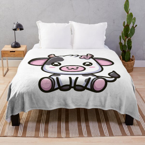 Item preview, Cute Kawaii Cow – Adorable Cartoon Cow Art designed and sold by SketchOnScreen.
