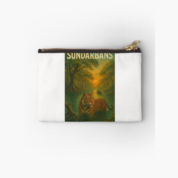 Item preview, Sunset in the Sundarbans with Tiger and Riverboat designed and sold by Places On Earth.