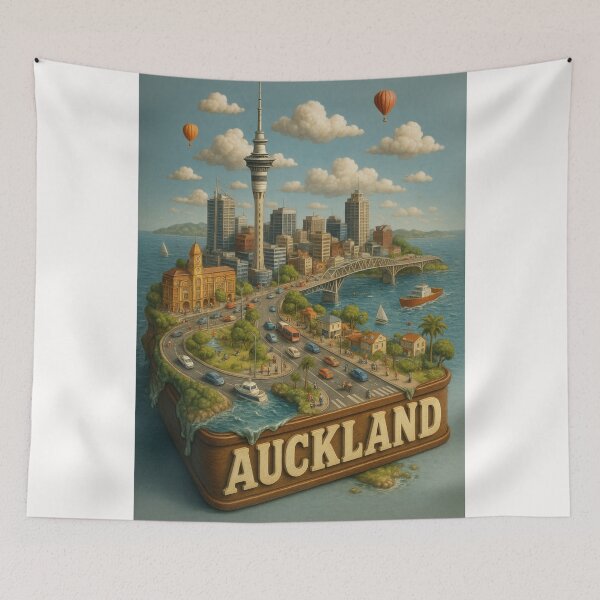 Item preview, Sky Tower and Harbour Bridge in Auckland New Zealand designed and sold by Places On Earth.