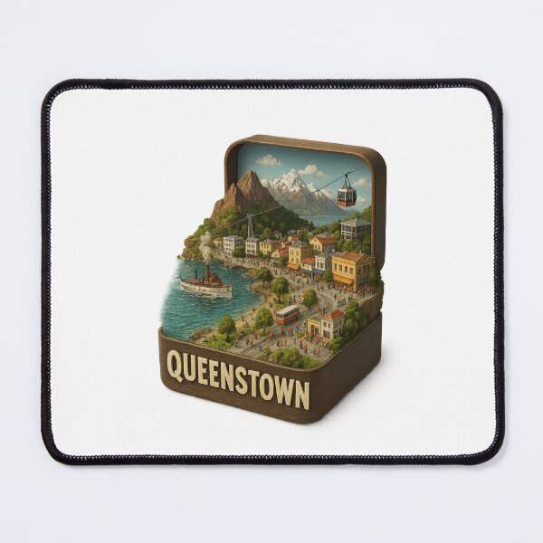Item preview, Queenstown New Zealand with Lake Wakatipu and Skyline Gondola designed and sold by Places On Earth.