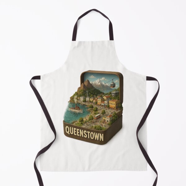 Item preview, Queenstown New Zealand with Lake Wakatipu and Skyline Gondola designed and sold by Places On Earth.