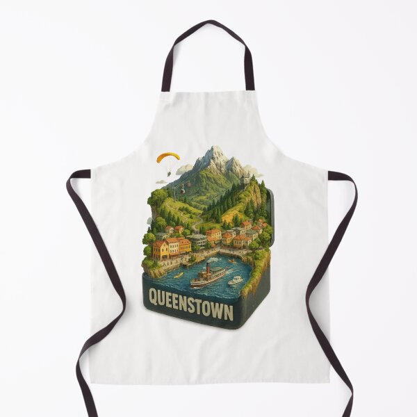 Item preview, Alpine Queenstown New Zealand with Paragliding and Steamboat designed and sold by Places On Earth.