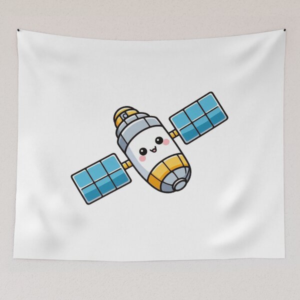 Item preview, Cute Kawaii Satellite – Adorable Space Cartoon Art designed and sold by SketchOnScreen.