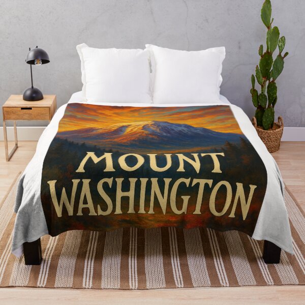 Aperçu de l'œuvre Mont Washington, New Hampshire, avec un ciel de coucher de soleil éclatant créée et vendue par Places On Earth.