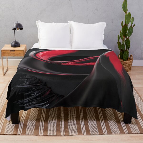 Aperçu de l'œuvre Impression sur toile abstraite noir et rouge brillant avec mouvement fluide créée et vendue par jazzyfunky.