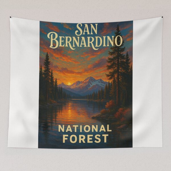 Item preview, Sunset Over San Bernardino Mountains and Alpine Lake designed and sold by Places On Earth.