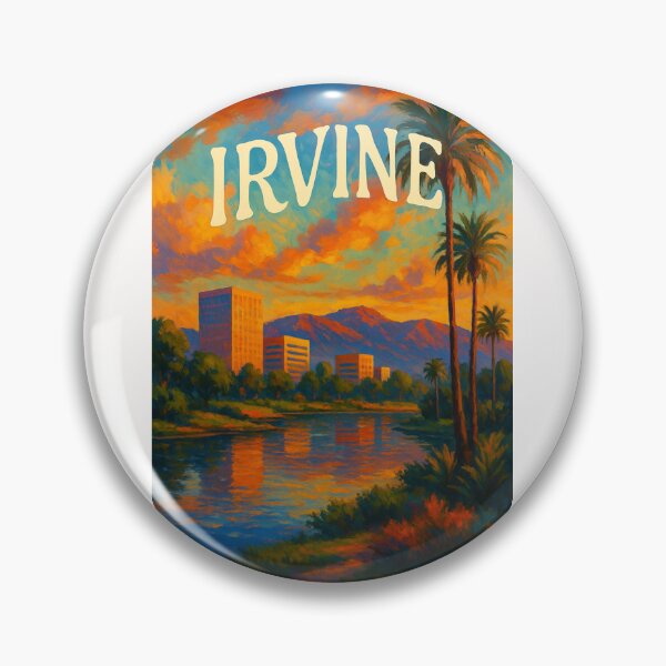Item preview, Irvine California Skyline with Santa Ana Mountains and Sunset designed and sold by Places On Earth.