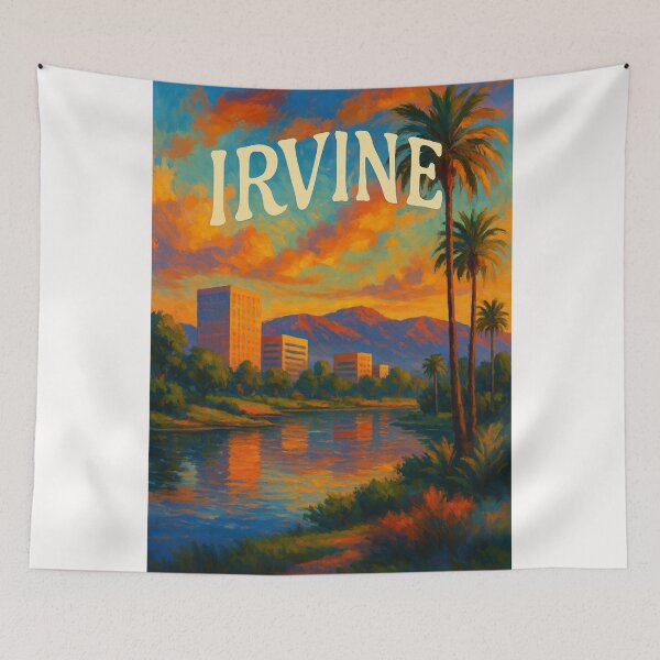 Item preview, Irvine California Skyline with Santa Ana Mountains and Sunset designed and sold by Places On Earth.