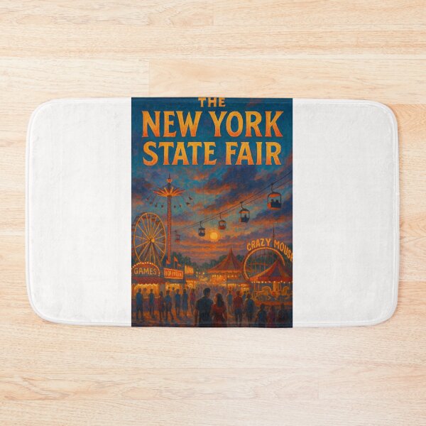 Item preview, New York State Fair at Dusk with Ferris Wheel and Rides designed and sold by Places On Earth.