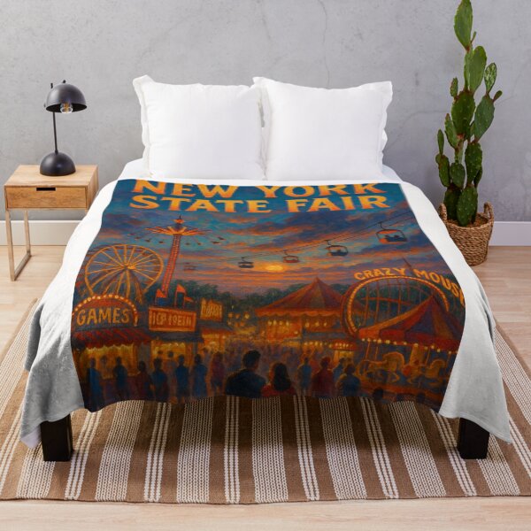 Item preview, New York State Fair at Dusk with Ferris Wheel and Rides designed and sold by Places On Earth.