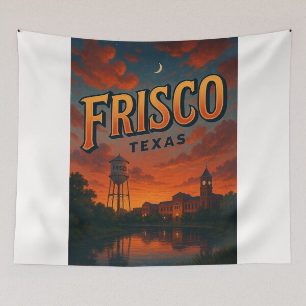 Item preview, Frisco Texas Sunset with Historic Water Tower and City Hall designed and sold by Places On Earth.