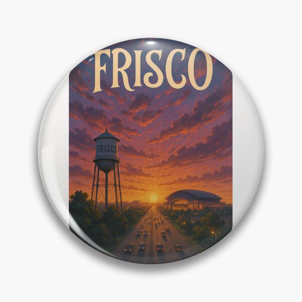 Item preview, Sunset Over Frisco Texas with Water Tower and Arena designed and sold by Places On Earth.