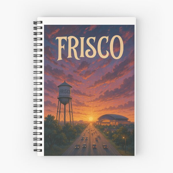 Item preview, Puesta de sol sobre Frisco, Texas, con torre de agua y estadio designed and sold by Places On Earth.