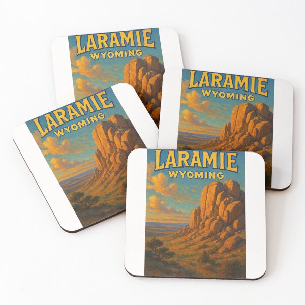 Item preview, Laramie Wyoming with Vedauwoo Rock Formations at Golden Hour designed and sold by Places On Earth.