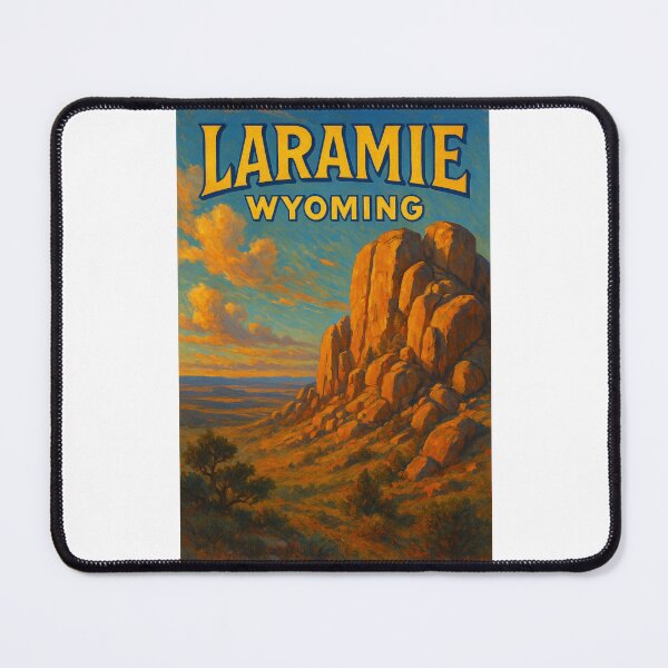 Item preview, Laramie Wyoming with Vedauwoo Rock Formations at Golden Hour designed and sold by Places On Earth.