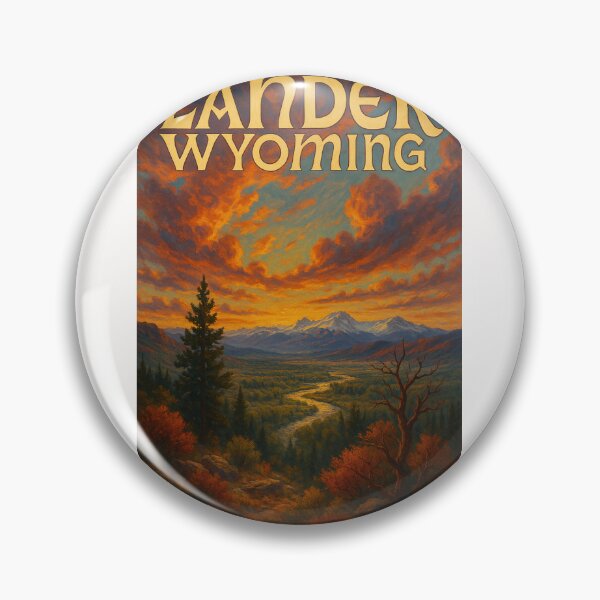 Item preview,  Lander Wyoming with River Valley and Wind River Mountains at Sunset designed and sold by Places On Earth.