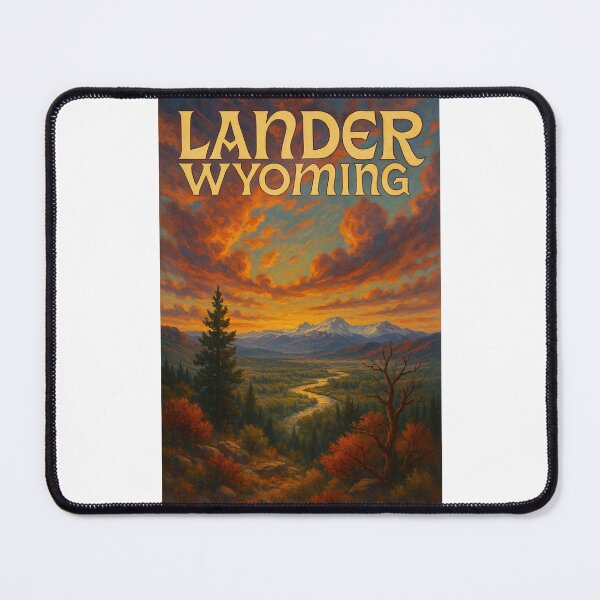 Item preview,  Lander Wyoming with River Valley and Wind River Mountains at Sunset designed and sold by Places On Earth.