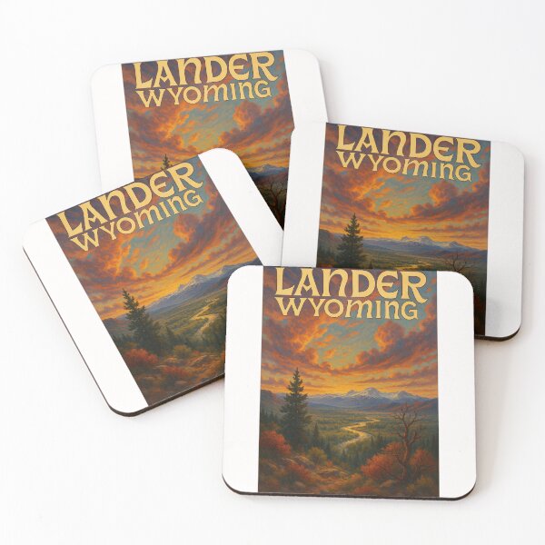 Item preview,  Lander Wyoming with River Valley and Wind River Mountains at Sunset designed and sold by Places On Earth.