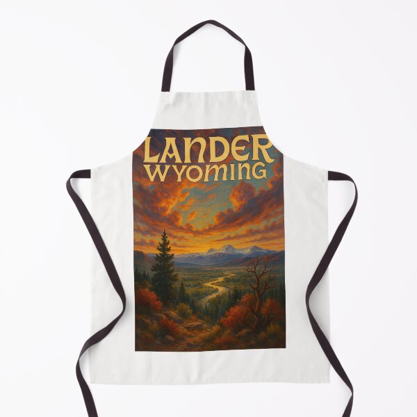 Item preview,  Lander Wyoming with River Valley and Wind River Mountains at Sunset designed and sold by Places On Earth.