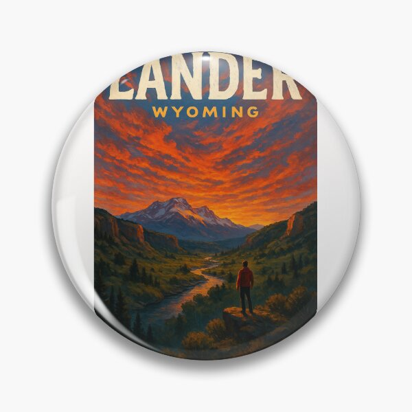 Item preview, Hiker Overlooking Wind River Range in Lander Wyoming at Sunset designed and sold by Places On Earth.