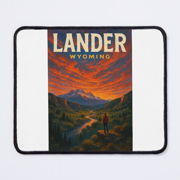 Item preview, Hiker Overlooking Wind River Range in Lander Wyoming at Sunset designed and sold by Places On Earth.