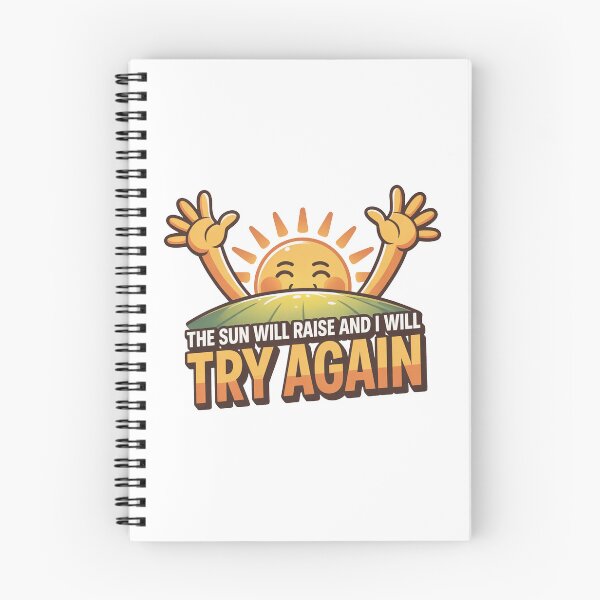 Item preview, Cheerful Sun Motivational Try Again Quote designed and sold by MonkiFlipp.
