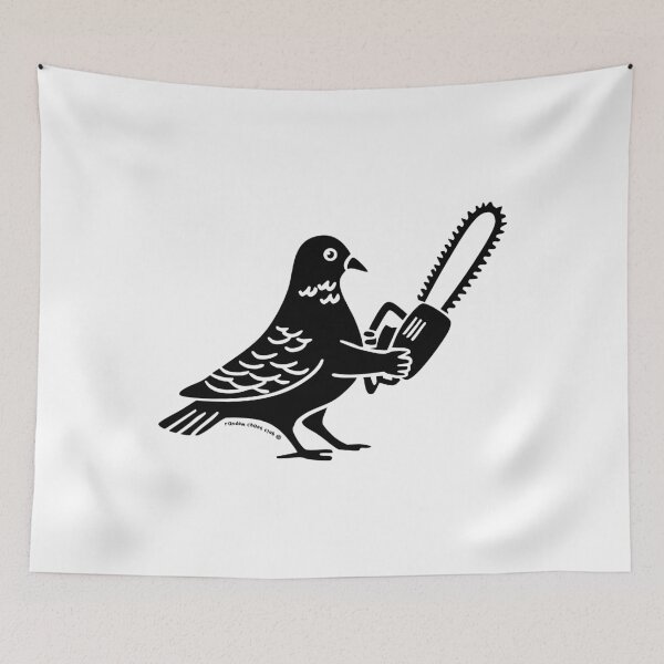 Item preview, Cursed Dove – Unhinged Bird Design | Black Humor & Absurd Chaos Art designed and sold by idgafstudio.ch.
