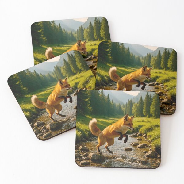 Item preview, Fox Crossing a Stream designed and sold by ART-POD-PL.