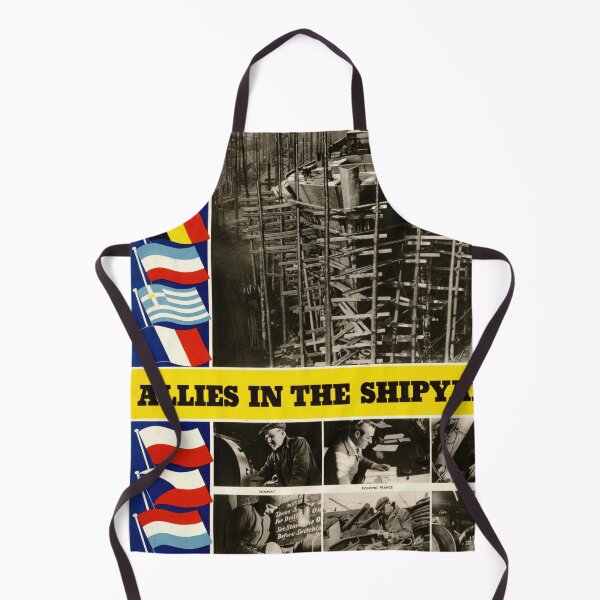 Item preview, WWII Propaganda Poster | Allies in the Shipyards | Unity & Collaboration | Vintage War Art | Shipbuilding Effort | Industrial Workers designed and sold by artofuniverse.