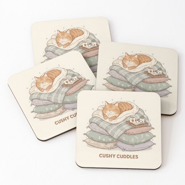 Item preview, Cushy Cuddles Cat Pillow Stack Cozy Art designed and sold by DESIGNPP.