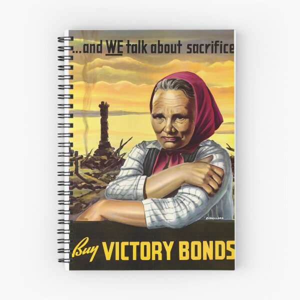 Item preview, WWII Propaganda Poster | Victory Bonds Encouragement | Emotional War Effort Art | Sacrifice & Resilience | Historical Print designed and sold by artofuniverse.