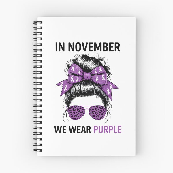 Item preview, in November we Wear Purple Messy Bun Pancreatic Cancer designed and sold by savrmiller.