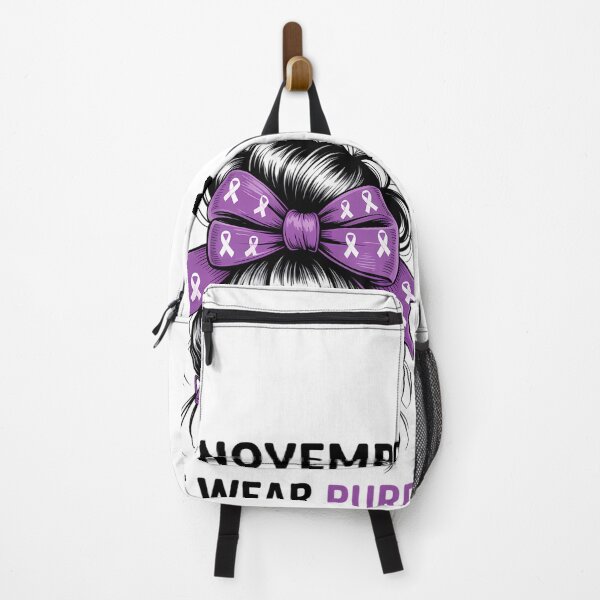 Item preview, in November we Wear Purple Messy Bun Pancreatic Cancer designed and sold by savrmiller.