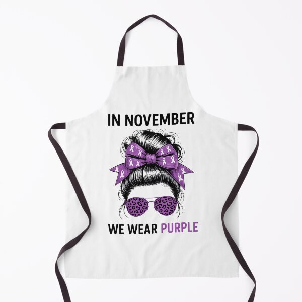 Item preview, in November we Wear Purple Messy Bun Pancreatic Cancer designed and sold by savrmiller.