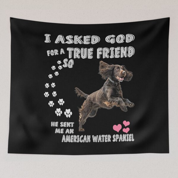 Item preview, American Water Spaniel Dog Mom, AWS Dad Art, Spaniel Lover Quote Print designed and sold by . JustBeUnique ..