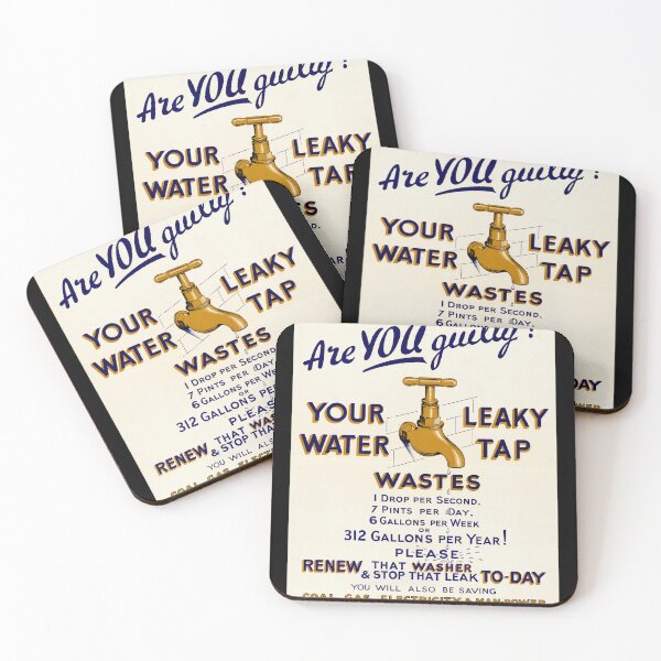 Item preview, Vintage Water Conservation Poster | Mid-Century Design | Save Water | Stop Leaky Tap | Metropolitan Water Board London designed and sold by artofuniverse.