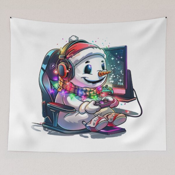 Item preview, "Snowman Gamer Christmas Gaming Chair" designed and sold by AlexLineArt.