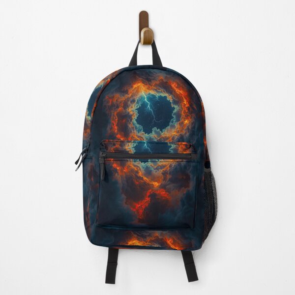 Item preview, Fiery Storm Vortex with Lightning Portal to the Stars – Cinematic Vertical Fantasy Artwork designed and sold by PixelVibe782.