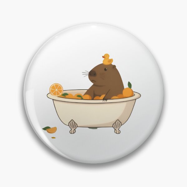 Item preview, Funny Capybara Bathing designed and sold by MemGraphicss.