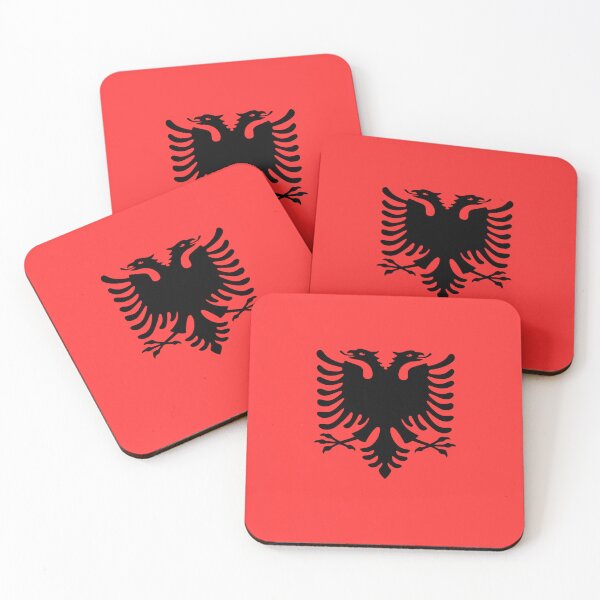 Artikelvorschau, albanische Flagge traditionelle Ausgabe entworfen und verkauft von CREATIONS OF A BASIC WITCH.